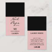 Matig lichtroze, stijlvol, stijlvol, trendy nagels visitekaartje (Voorkant / Achterkant)