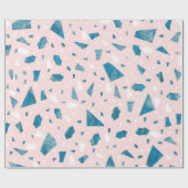 Matig lichtroze terrazzomozaïek cadeaupapier (Vlak)