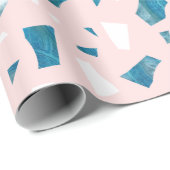 Matig lichtroze terrazzomozaïek cadeaupapier (Rol Hoek)