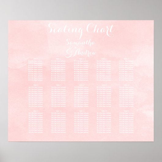 Matig lichtroze waterverf tabel poster (Voorkant)