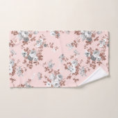 Matig lichtroze witte roos goud glitter floral handdoek (Handdoek)
