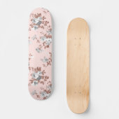 Matig lichtroze witte roos goud glitter floral persoonlijk skateboard (Voorkant)