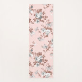 Matig lichtroze witte roos goud glitter floral yogamat (Voorkant)