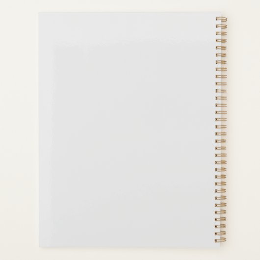 Matig Light Grey Gold Script Monogram Planner (Achterkant)