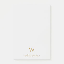 Matig Light Grey Gold Script Monogram Post-it® Notes