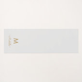 Matig Light Grey Gold Script Monogram Yogamat (Achterkant (horizontaal))