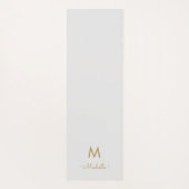 Matig Light Grey Gold Script Monogram Yogamat (Achterkant)