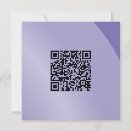 Matig Lila Modern Shaded Qr-code Kaart (Achterkant)