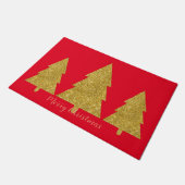 Matig luxueuze gouden bomen met mousserend rood deurmat (Schuin)