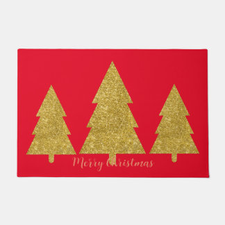 Matig luxueuze gouden bomen met mousserend rood deurmat