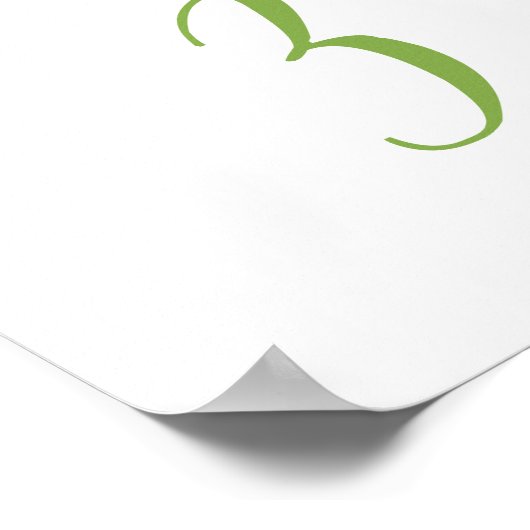 Matig manuscript trouwlijst nummer 3 teken poster (Hoek)