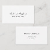 Matig Manuscript van de Handtekening Witte Haar St Visitekaartje (Voorkant / Achterkant)