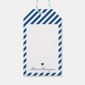 Matig marinesblauw-heart-meiseminescript cadeaulabel (Voorkant)