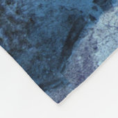 Matig marinesonblauw zwart monogram fleece deken (Hoek)