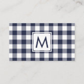 Matig marinesonmonogram witte buffelpatroon visitekaartje (Voorkant)