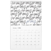 Matig markerpenscript kalender (Jan 2026)