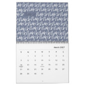 Matig markerpenscript kalender (Mar 2027)