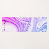 Matig marmer blauw roze vloeibaar patroon yogamat (Voorkant (horizontaal))