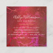 Matig marmer waterverf goud paars roze blauw vierkante visitekaartje (Achterkant)