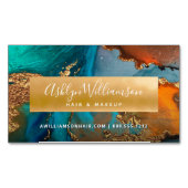 Matig marmer waterverf goudturkooishars magnetisch visitekaartje (Voorkant)