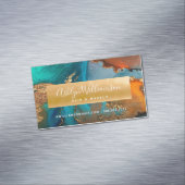 Matig marmer waterverf goudturkooishars magnetisch visitekaartje (Voorbeeld)