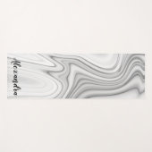 Matig marmer wit grijs vloeibaar patroon yogamat (Voorkant (horizontaal))