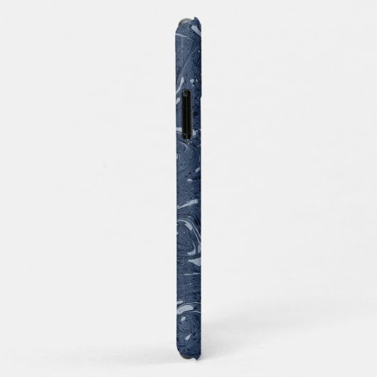 Matig marmeringspatroon Navy Blue Minimal Simple Case-Mate iPhone Case (Achterkant/rechts)