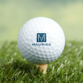 Matig masculine monogram donkerblauw vierkant golfballen (Insitu Shirt)
