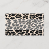 Matig medecimeerde luipaard afdrukken Glittery Lip Visitekaartje (Achterkant)