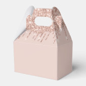 Matig meisje Blush Roze Rose Gold Glitter Monogram Bedankdoosjes (Achterkant)