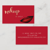 Matig meisje Elegant Red, glittery Lips Visitekaartje (Voorkant / Achterkant)