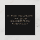 Matig meisje elegante glitterielips, schaar vierkante visitekaartje (Achterkant)