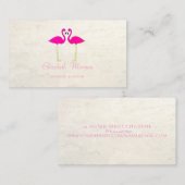 Matig meisje grappig, roze flamingos in liefde visitekaartje (Voorkant / Achterkant)