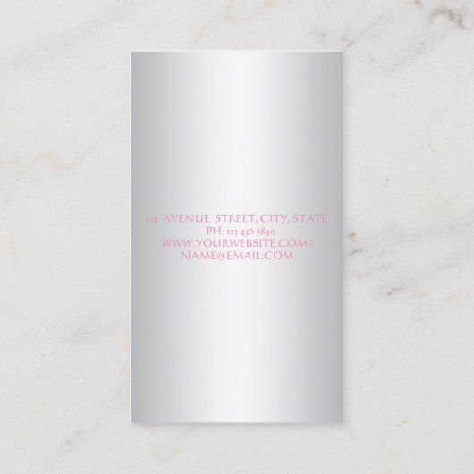 Matig meisje grappig, roze flamingos in liefde visitekaartje (Achterkant)