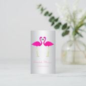 Matig meisje grappig, roze flamingos in liefde visitekaartje (Staand voorkant)