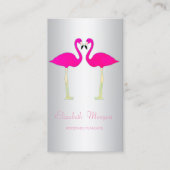 Matig meisje grappig, roze flamingos in liefde visitekaartje (Voorkant)