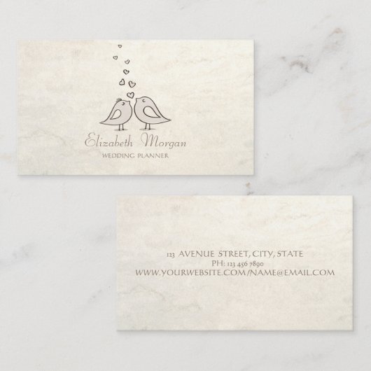 Matig meisje grappig, vogels in liefde visitekaartje (Voorkant / Achterkant)