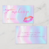 Matig meisje legante lips, schaar holografisch visitekaartje (Voorkant / Achterkant)