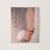 Matig meisje met baby geboortefoto aankondiging legpuzzel (Verticaal)