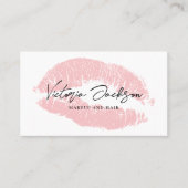 Matig meisje Roze Lips Elegant White Beauty Makeup Visitekaartje (Voorkant)