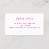 Matig meisje Roze Lips Holographic Visitekaartje (Achterkant)