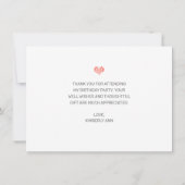 Matig meisjesfotoscript verjaardag Dank je wel Bedankkaart (Achterkant)