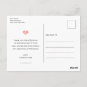 Matig meisjesfotoscript verjaardag Dank je wel Briefkaart (Achterkant)