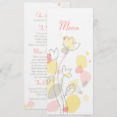 Matig menu van de bruiloft van de bloemenflesjes (Voorkant / Achterkant)