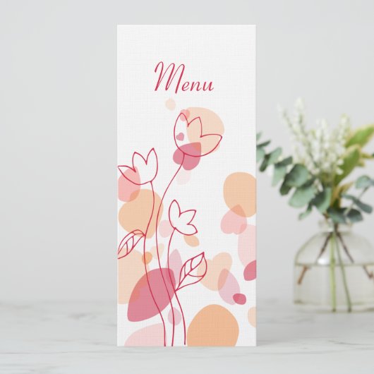 Matig menu van de bruiloft van de bloemenflesjes (Staand voorkant)