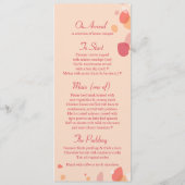 Matig menu van de bruiloft van de bloemenflesjes (Achterkant)