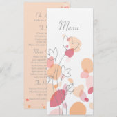 Matig menu van de bruiloft van de bloemenflesjes (Voorkant / Achterkant)