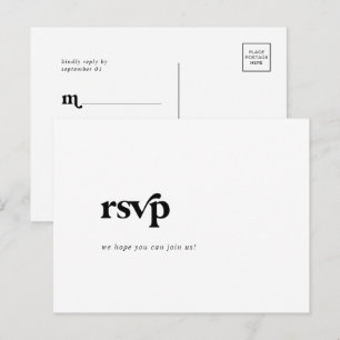 Matig menu voor zwarte typografie Keuze uit RSVP-B