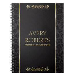 Matig metaal Elegant zwart goud Notitieboek
