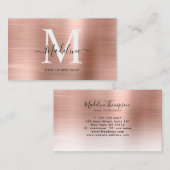 Matig metalen geborsteld Roos goudmonogram Visitekaartje (Voorkant / Achterkant)